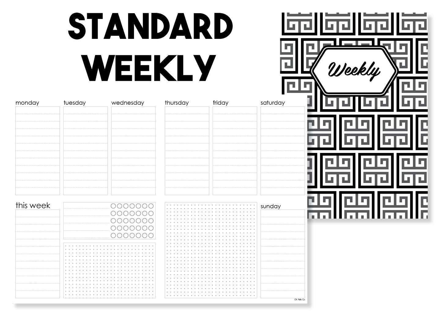 Standard Weekly Traveler's Notebook Insert - Oh, Hello Stationery Co. bullet journal Erin Condren stickers scrapbook planner case customized gifts mugs Travlers Notebook unique fun