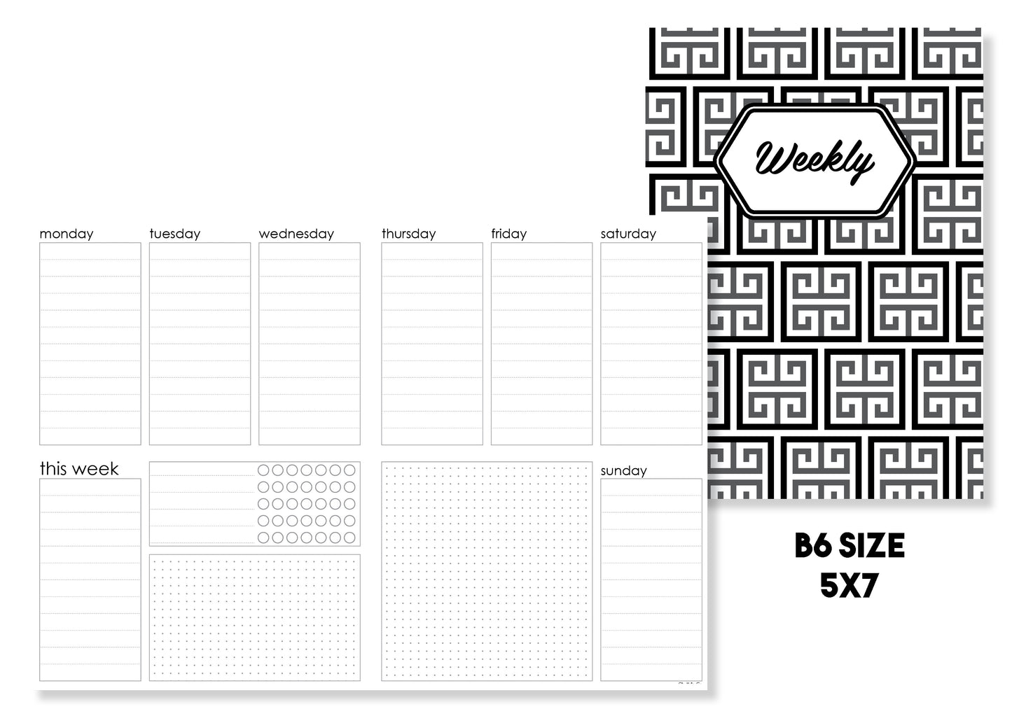 Standard Weekly Traveler's Notebook Insert - Oh, Hello Stationery Co. bullet journal Erin Condren stickers scrapbook planner case customized gifts mugs Travlers Notebook unique fun