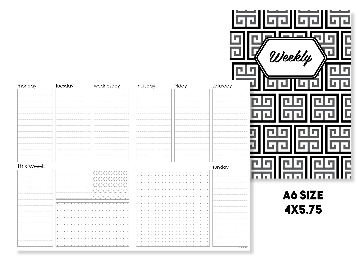 Standard Weekly Traveler's Notebook Insert - Oh, Hello Stationery Co. bullet journal Erin Condren stickers scrapbook planner case customized gifts mugs Travlers Notebook unique fun