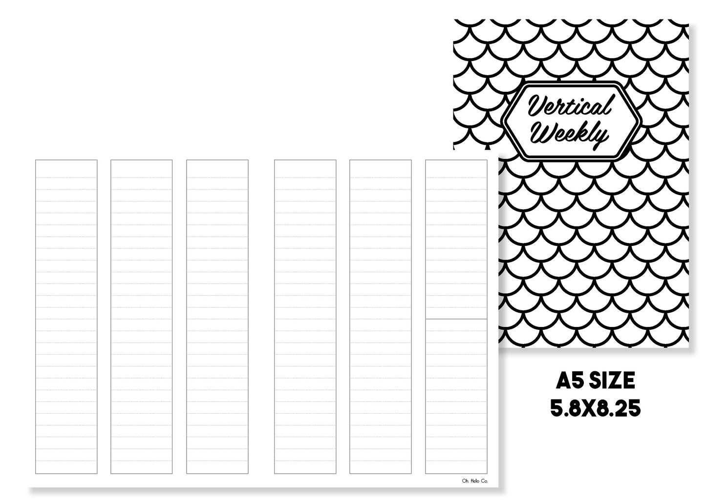 Vertical Weekly Traveler's Notebook Insert - Oh, Hello Stationery Co. bullet journal Erin Condren stickers scrapbook planner case customized gifts mugs Travlers Notebook unique fun