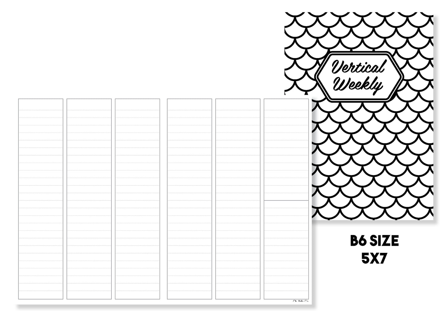 Vertical Weekly Traveler's Notebook Insert - Oh, Hello Stationery Co. bullet journal Erin Condren stickers scrapbook planner case customized gifts mugs Travlers Notebook unique fun