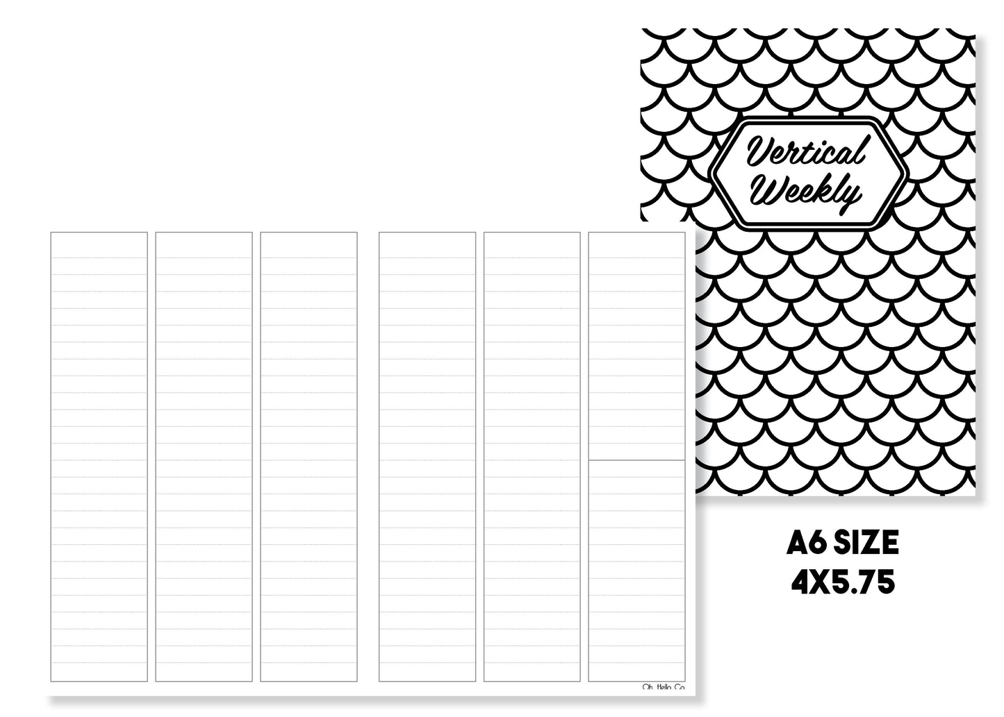 Vertical Weekly Traveler's Notebook Insert - Oh, Hello Stationery Co. bullet journal Erin Condren stickers scrapbook planner case customized gifts mugs Travlers Notebook unique fun