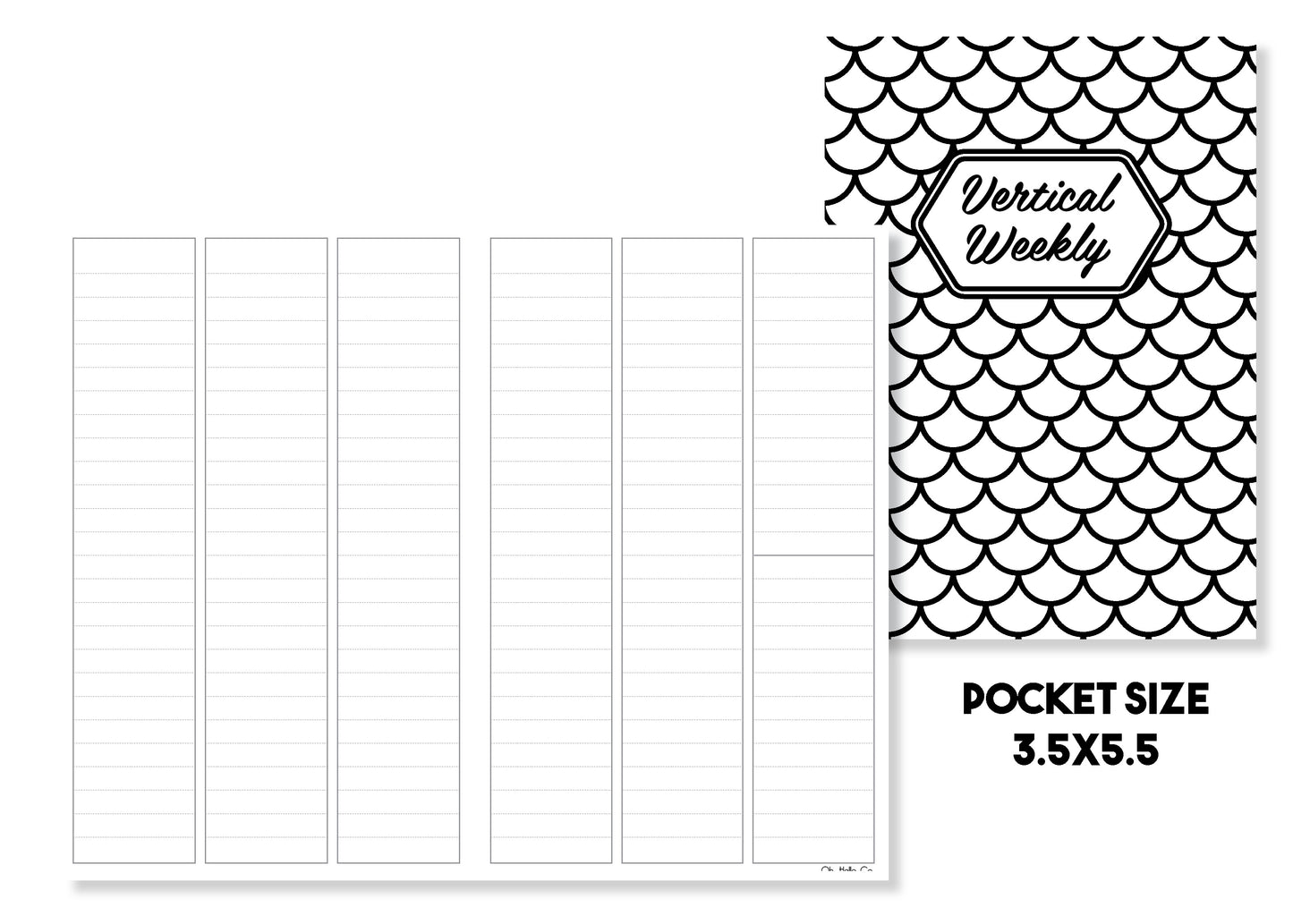 Vertical Weekly Traveler's Notebook Insert - Oh, Hello Stationery Co. bullet journal Erin Condren stickers scrapbook planner case customized gifts mugs Travlers Notebook unique fun