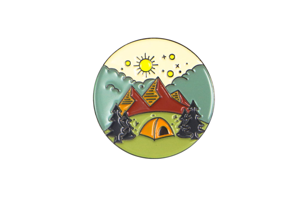 Camping Enamel Pin