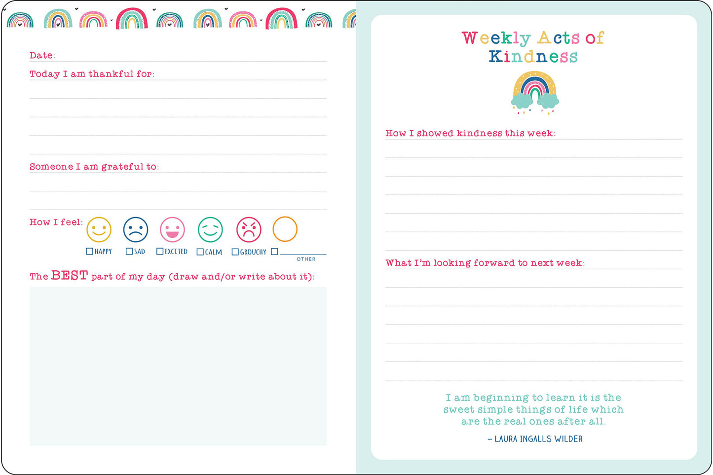 Daily Gratitude For Kids Journal