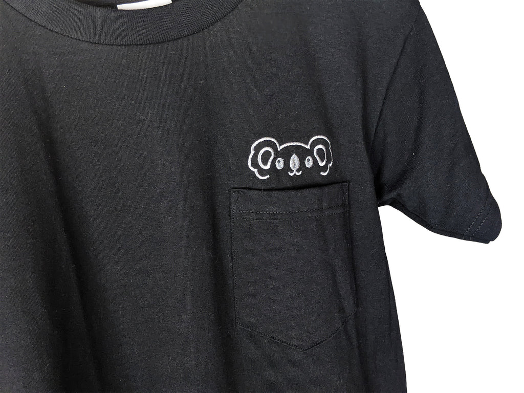Unisex Black Koala T-Shirt Embroidered