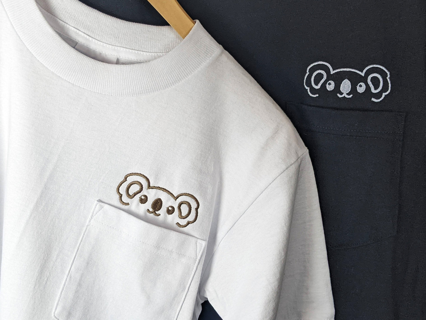 Unisex White Koala T-Shirt Embroidered