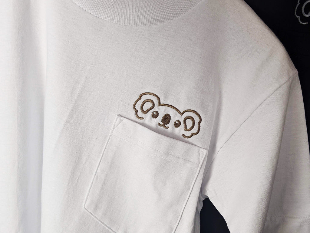 Unisex White Koala T-Shirt Embroidered