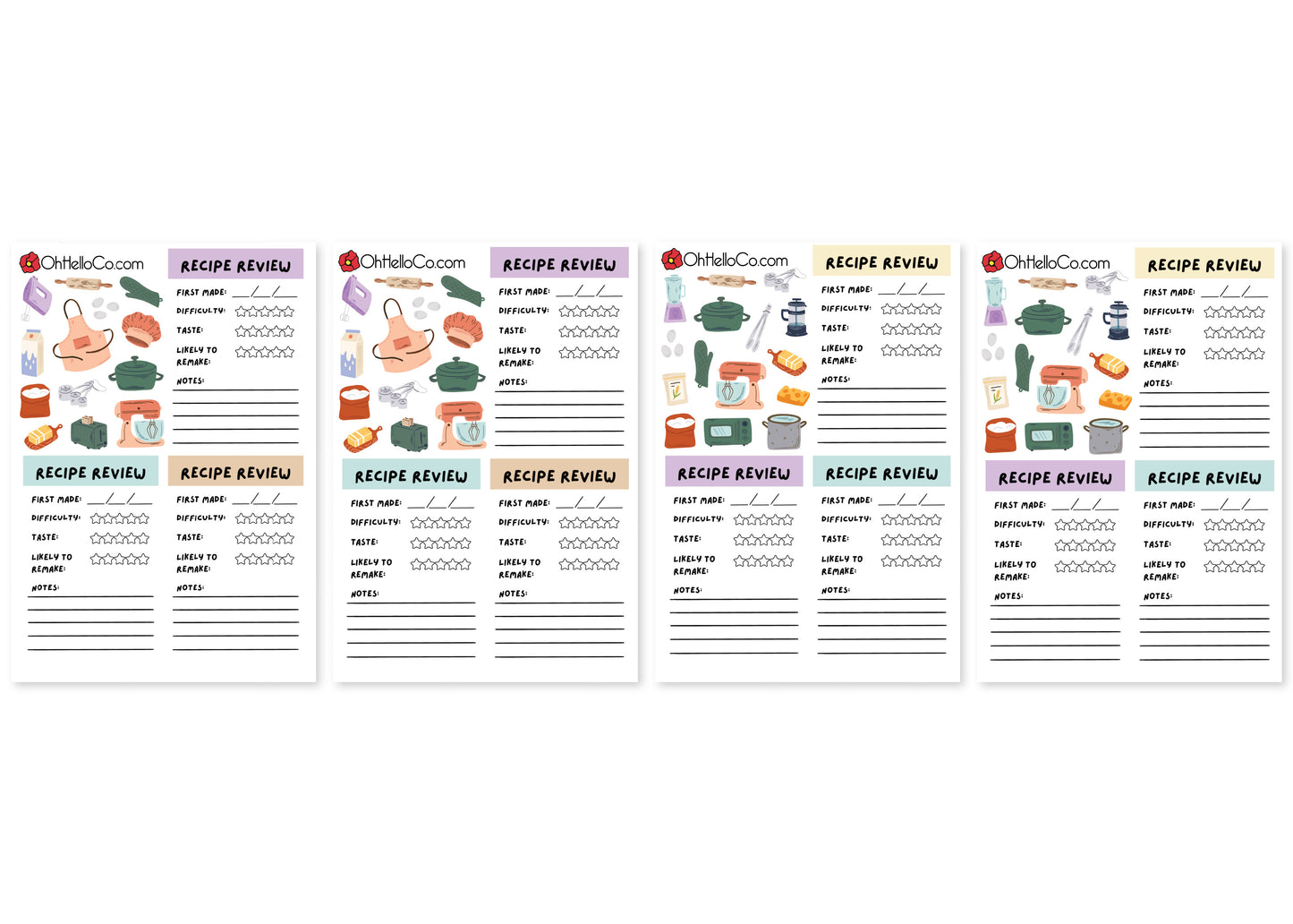 Recipe Review Sticker Set