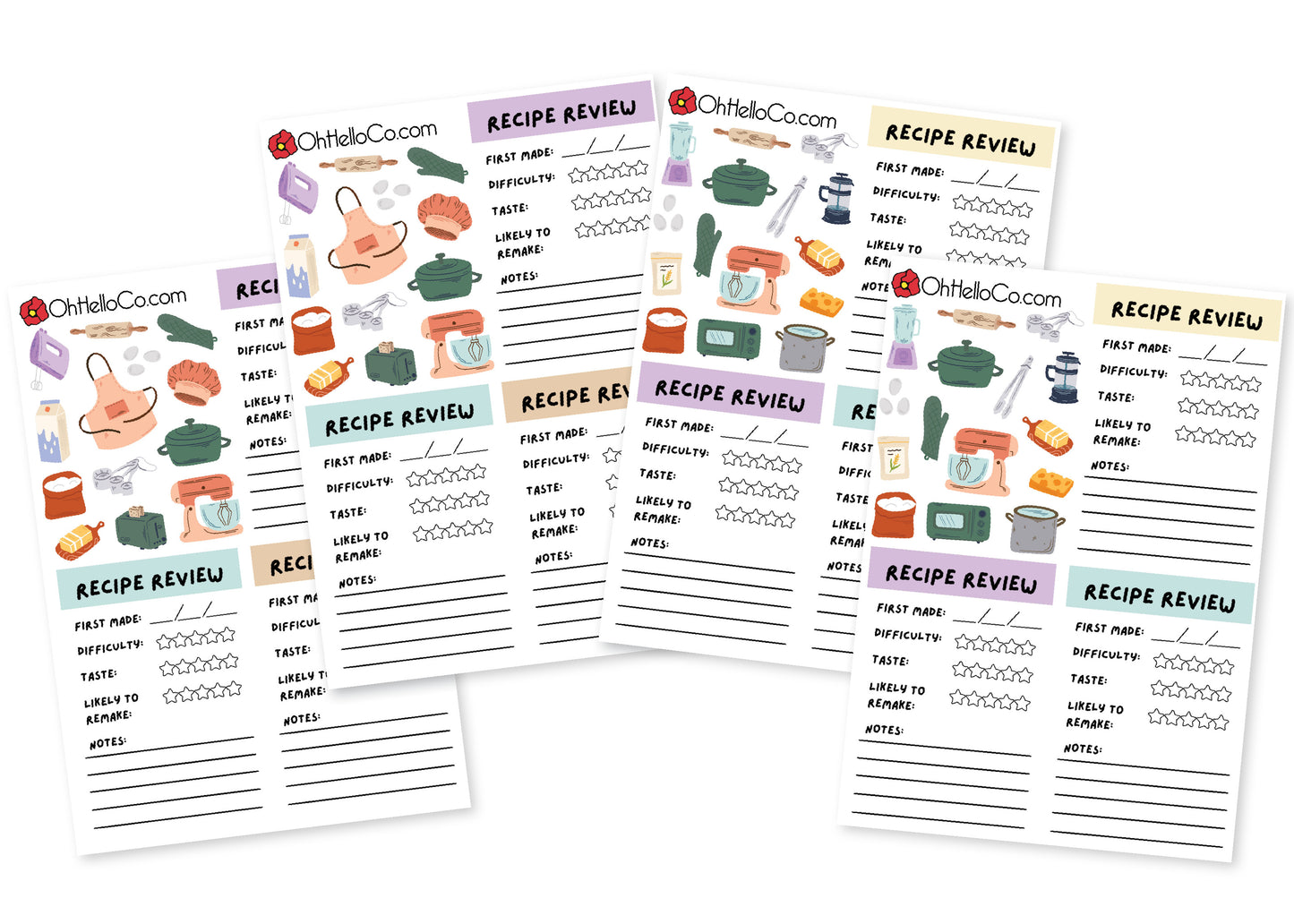 Recipe Review Sticker Set