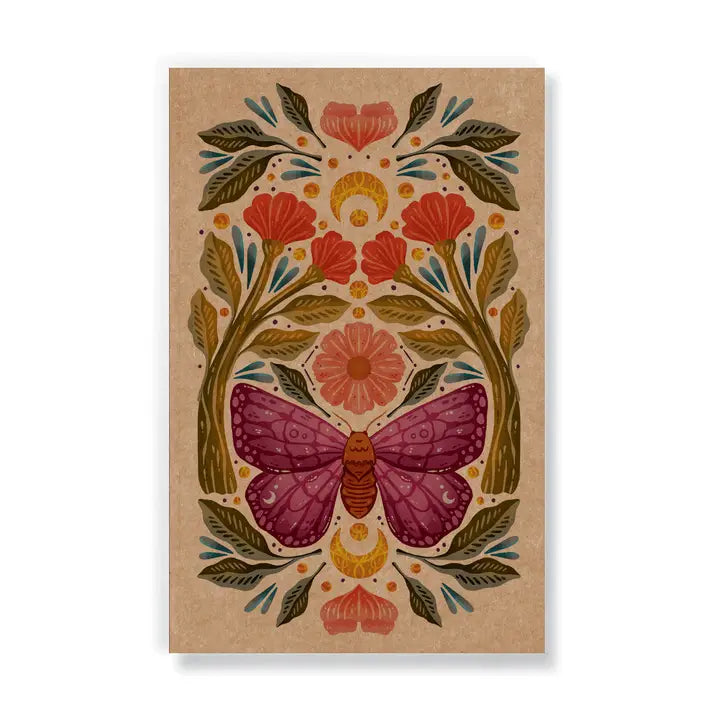 Purple Wings Kraft Layflat Notebook