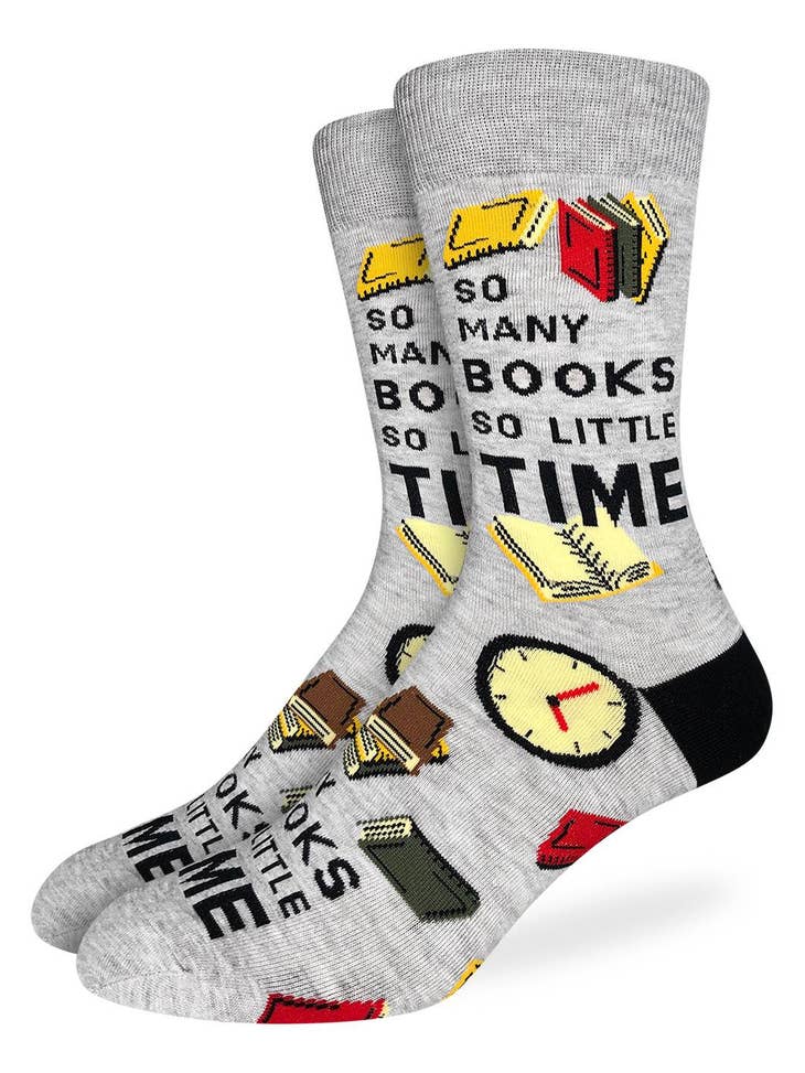 Men's So Many Books So Little Time Socks - Shoe Size 7-12