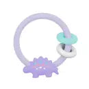 Ritzy Rattle Silicone Teether Rattles - Lilac Dino