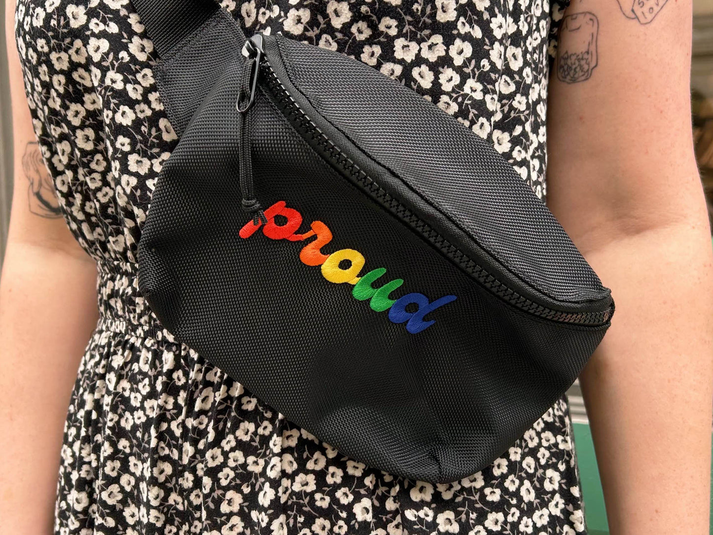 Embroidered Rainbow Proud Belt Bag OR Fanny Pack