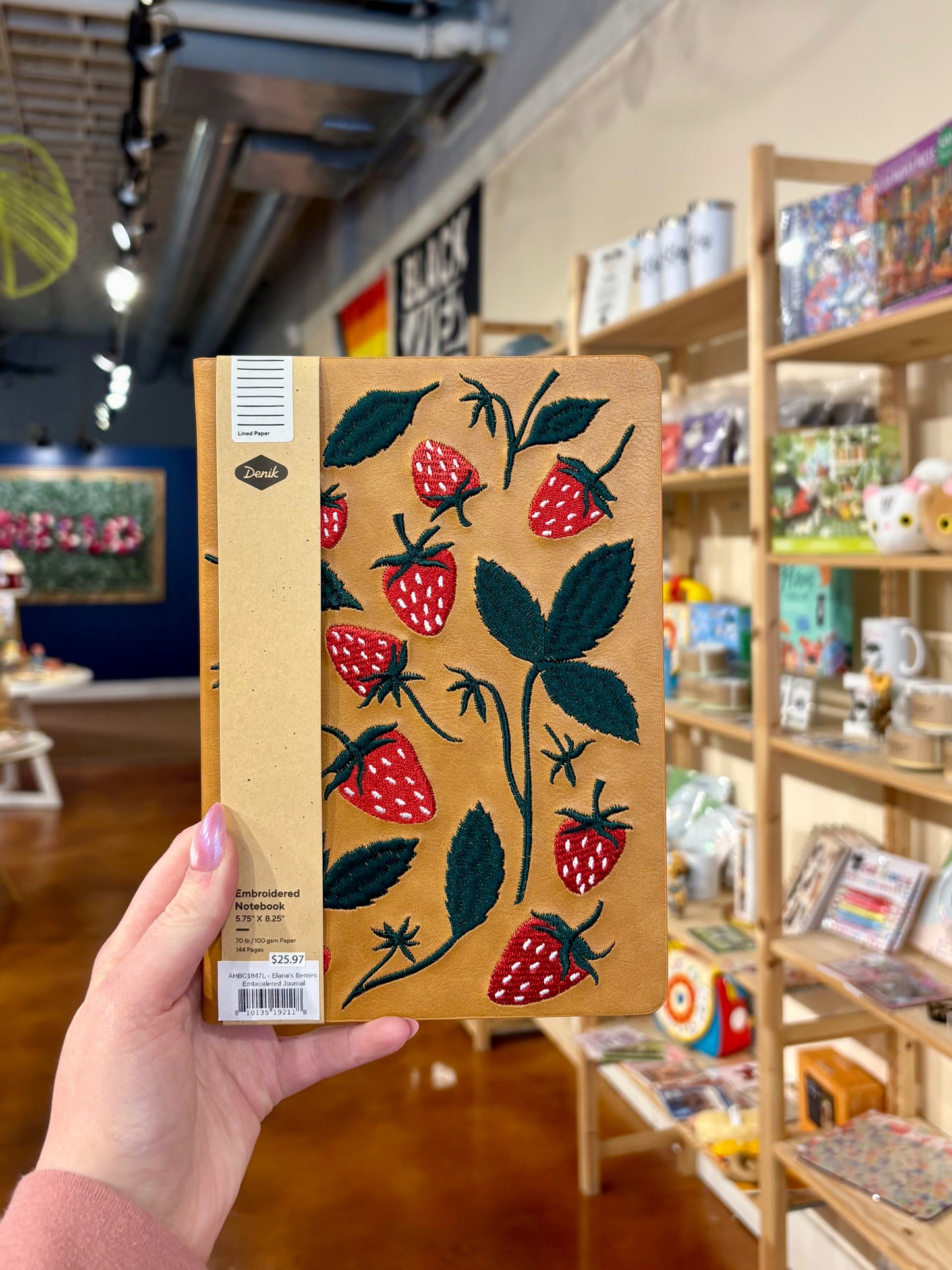 Elana's Berries Embroidered Journal