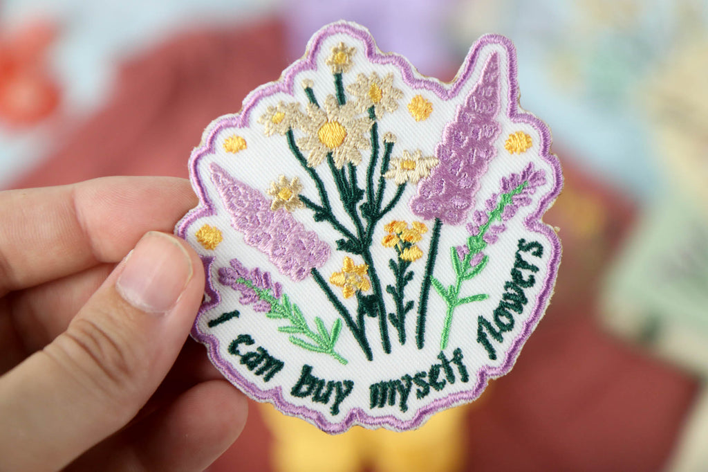 I Can Buy Myself Flowers Heat Transfer Embroidered Patch