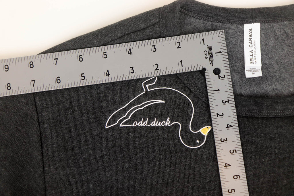 Embroidered Odd Duck Sweatshirt - Grey
