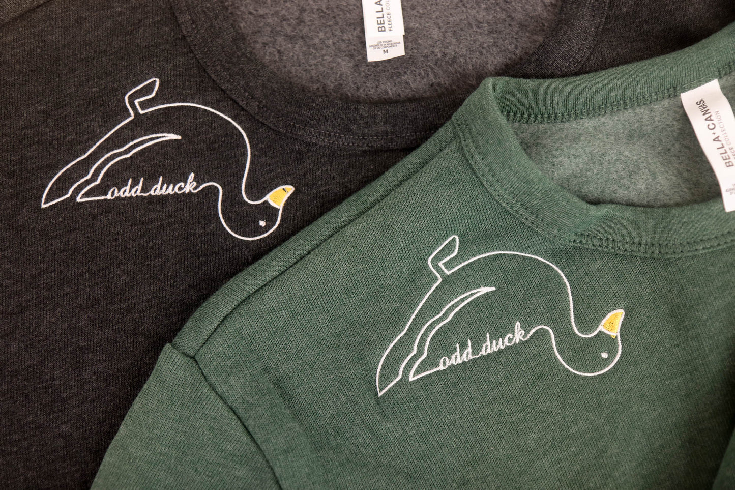 Embroidered Odd Duck Sweatshirt - Grey