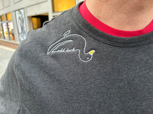 Embroidered Odd Duck Sweatshirt - Grey