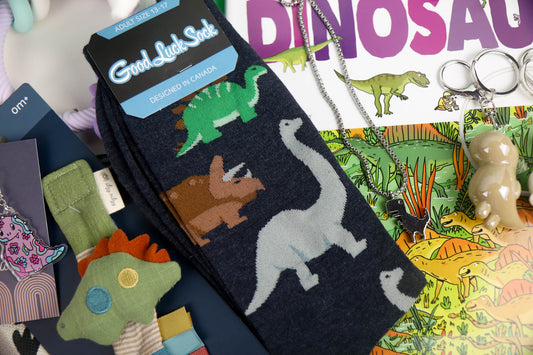 Men's Big & Tall Jurassic Dinosaurs Socks - Shoe Size 13-17