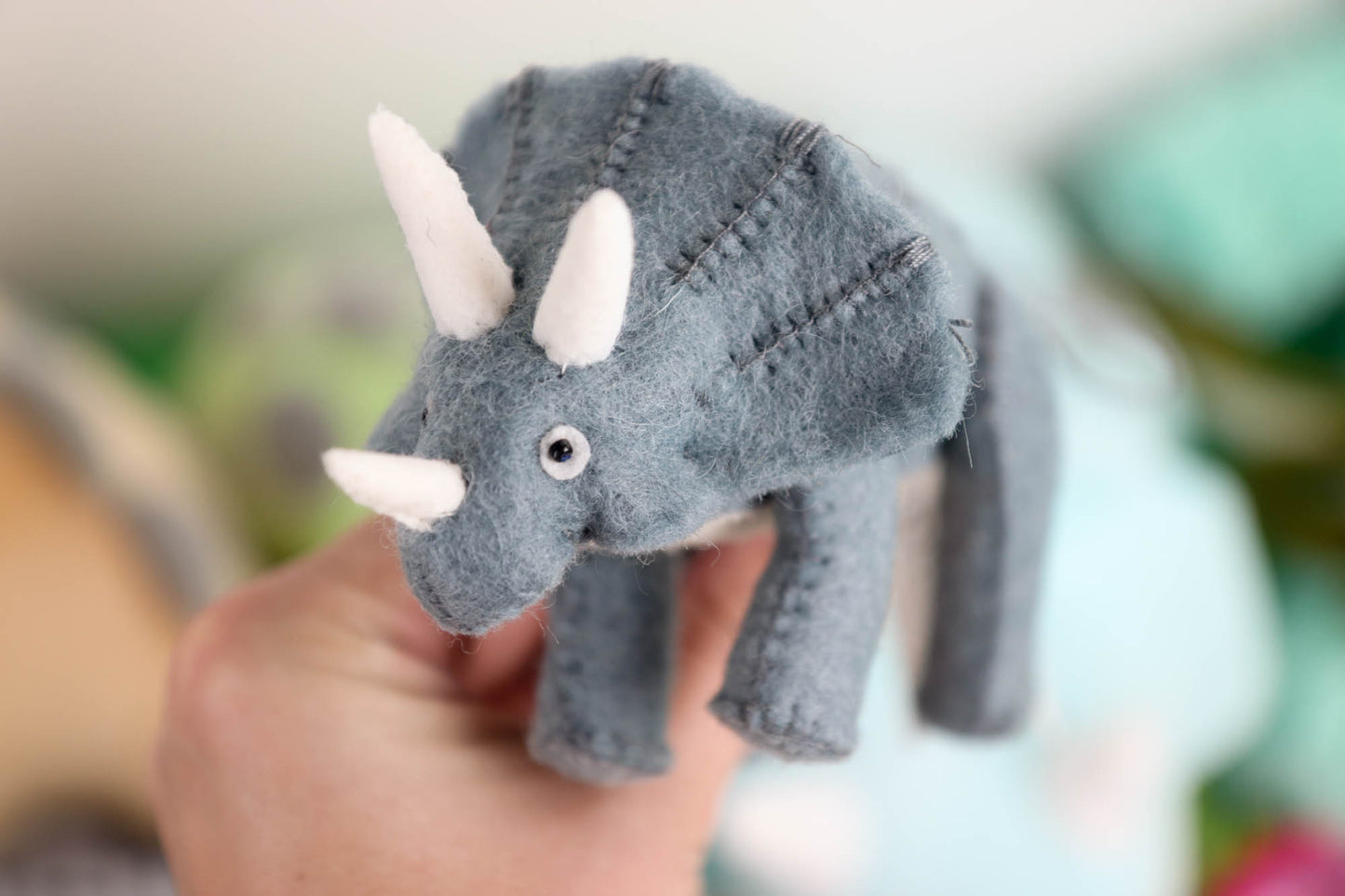 Felt Triceratops Ornament