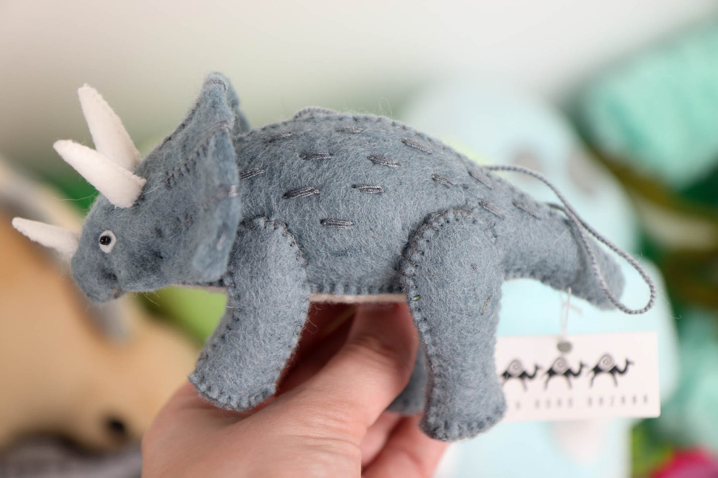 Felt Triceratops Ornament