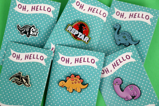 Dinosaur Enamel Pins (Varieties)