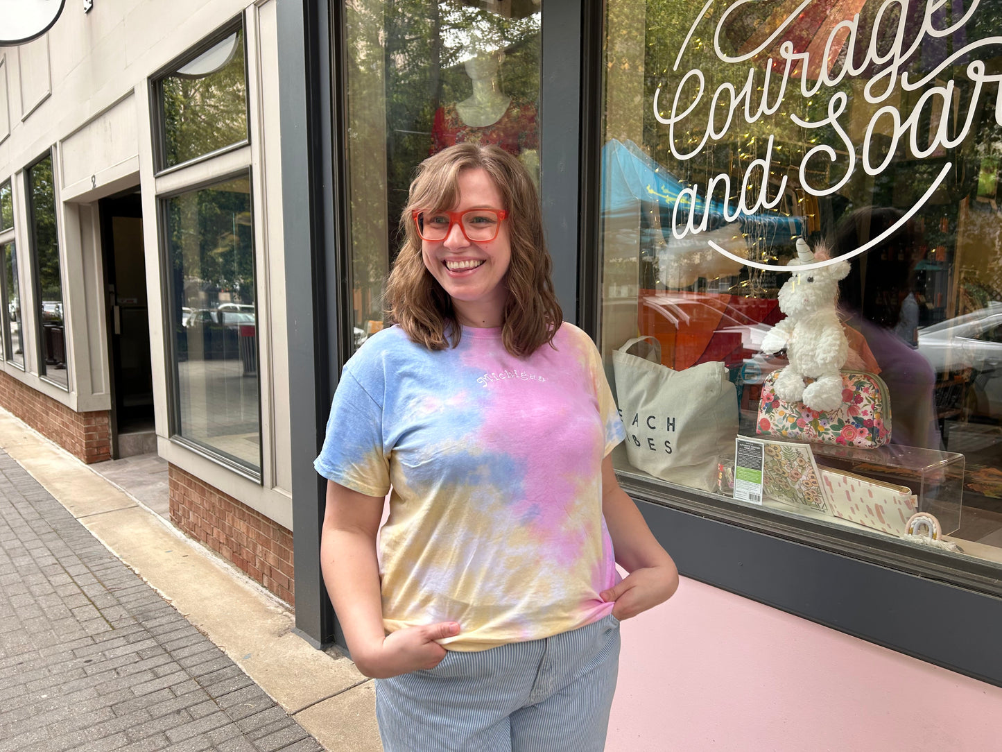 Embroidered Michigan Tie Dye Tee