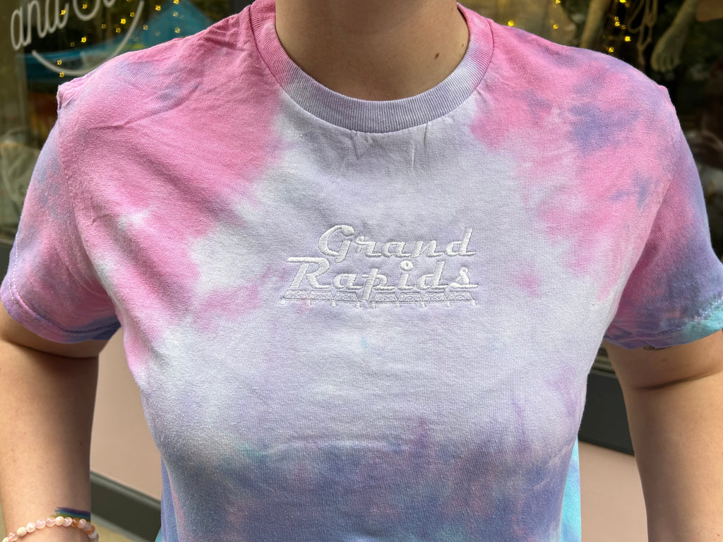 Embroidered Grand Rapids Tie Dye Tee