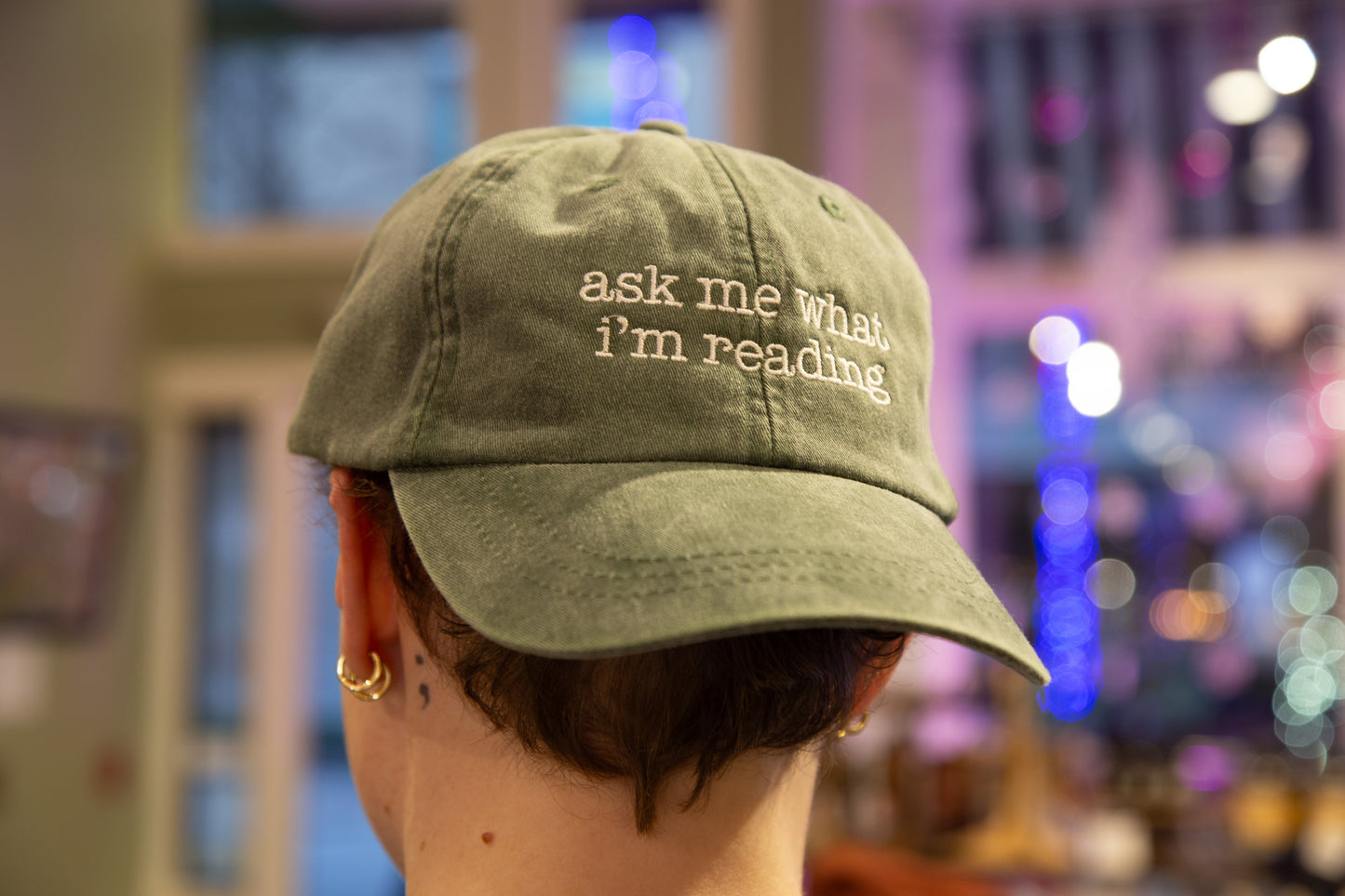 Embroidered Ask Me What I'm Reading Hat