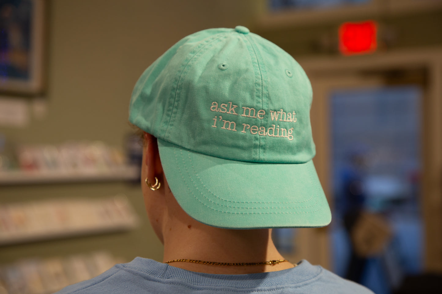 Embroidered Ask Me What I'm Reading Hat