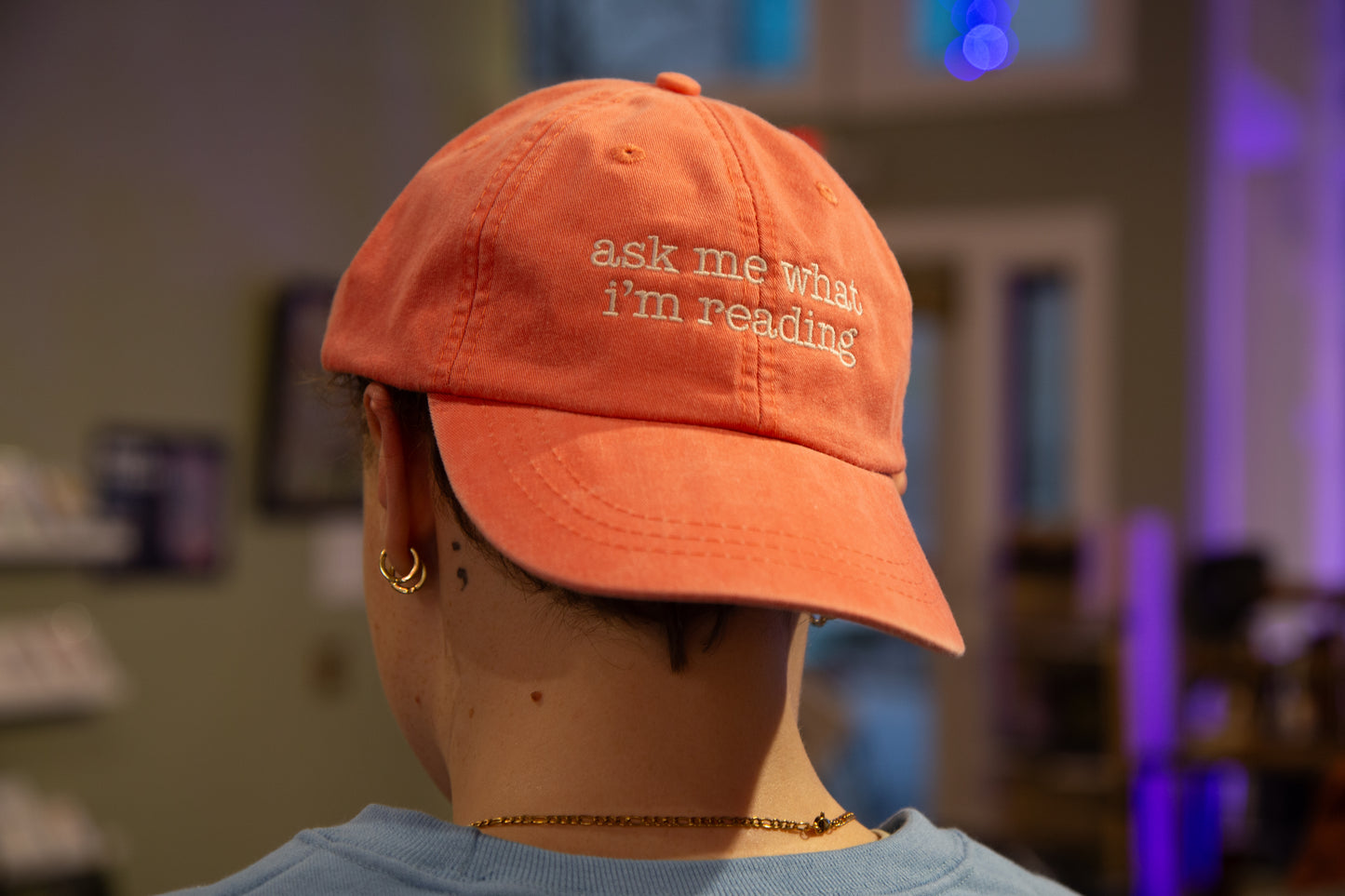 Embroidered Ask Me What I'm Reading Hat