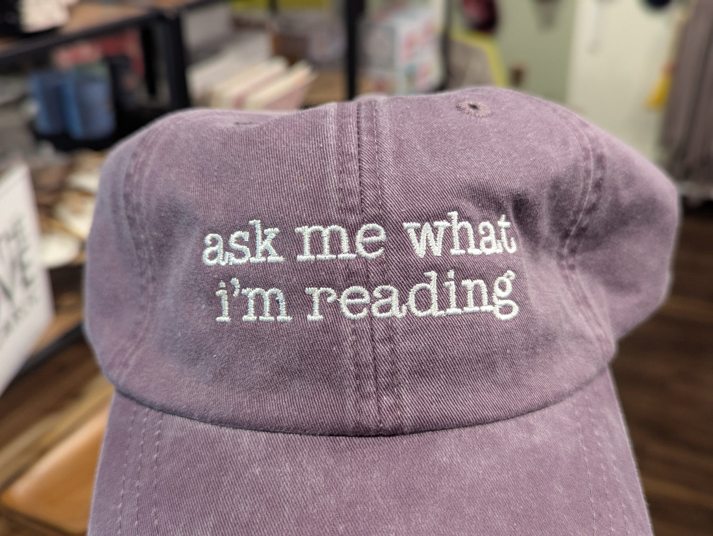 Embroidered Ask Me What I'm Reading Hat