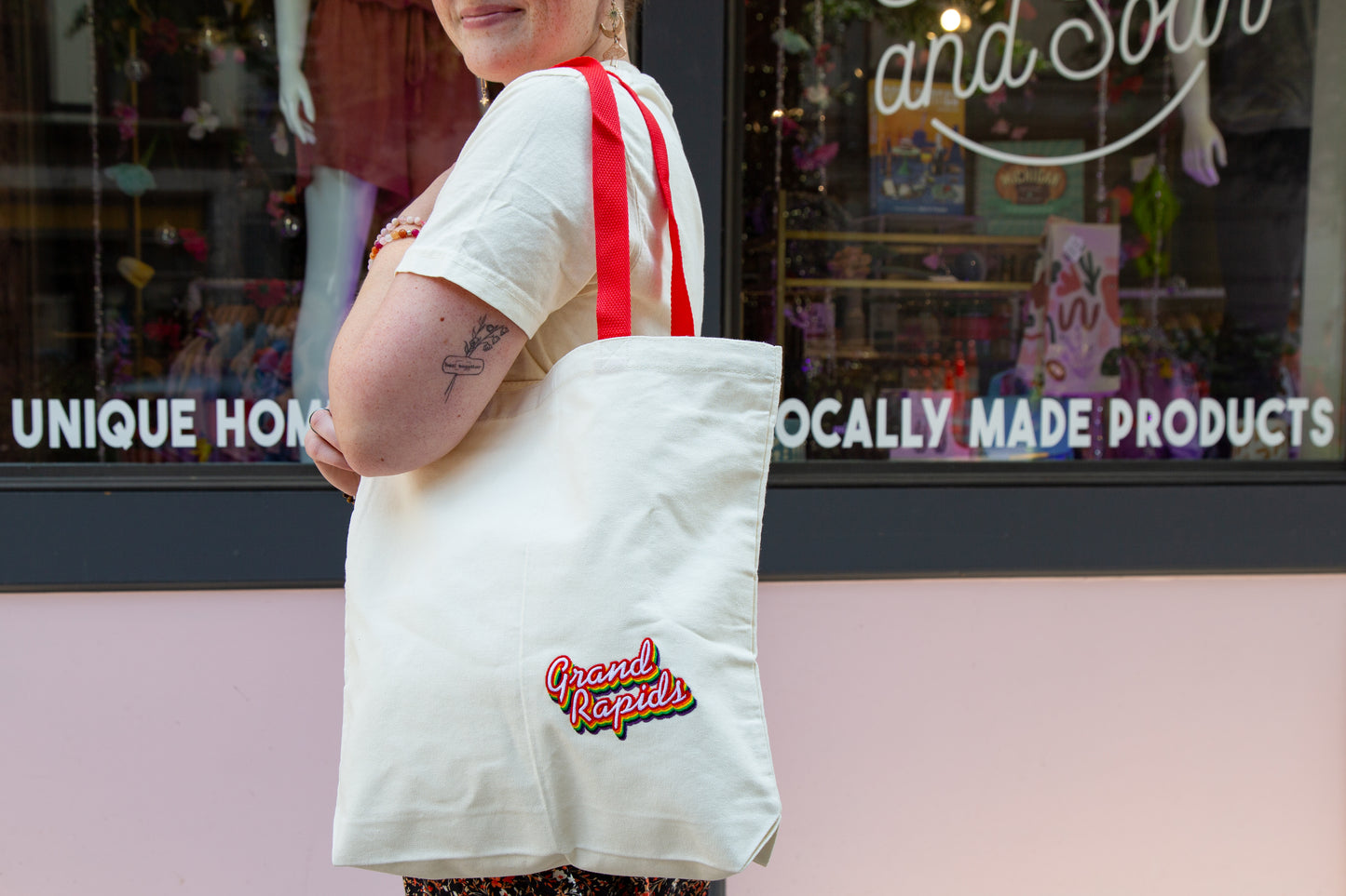 Embroidered Rainbow Grand Rapids Tote