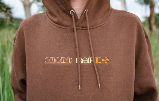 Embroidered Grand Rapids Brown Hoodie Sweatshirt