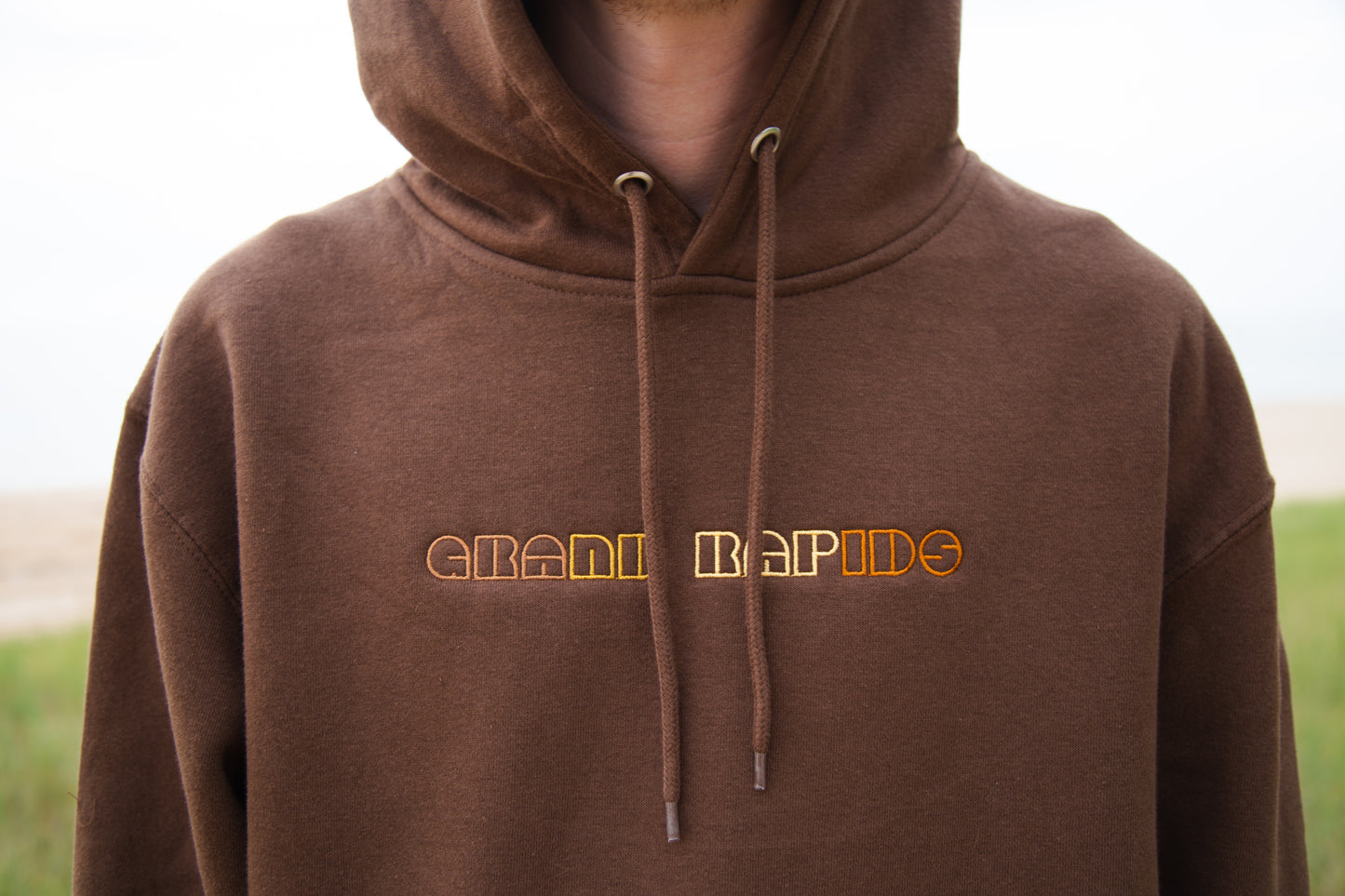 Embroidered Grand Rapids Brown Hoodie Sweatshirt