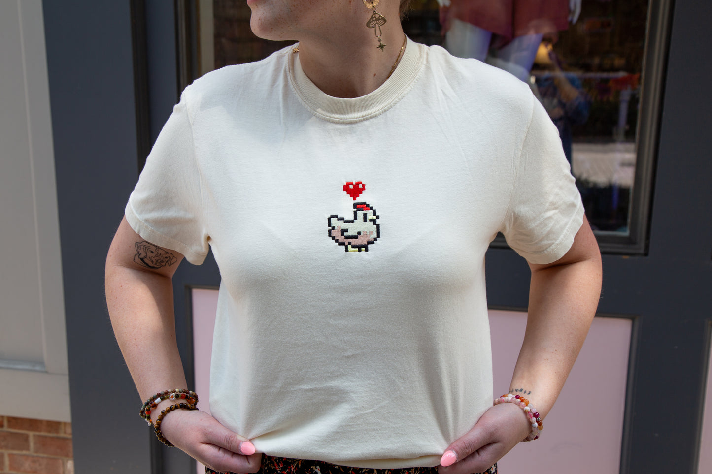 Embroidered  Stardew Chicken Tee