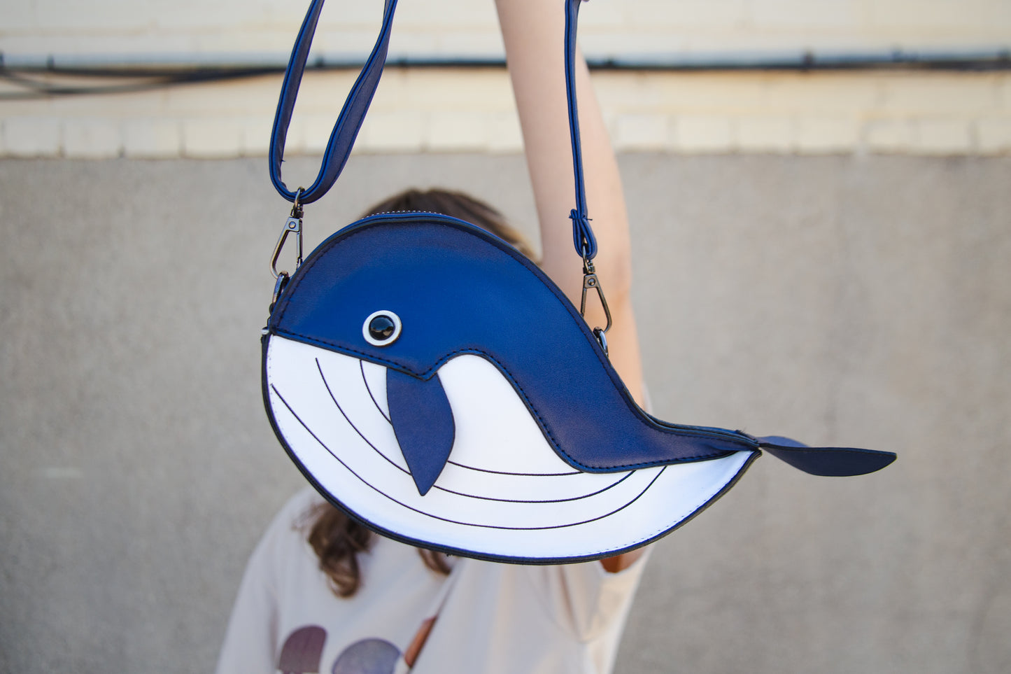 Dark Blue Whale Shaped Handbag Purse