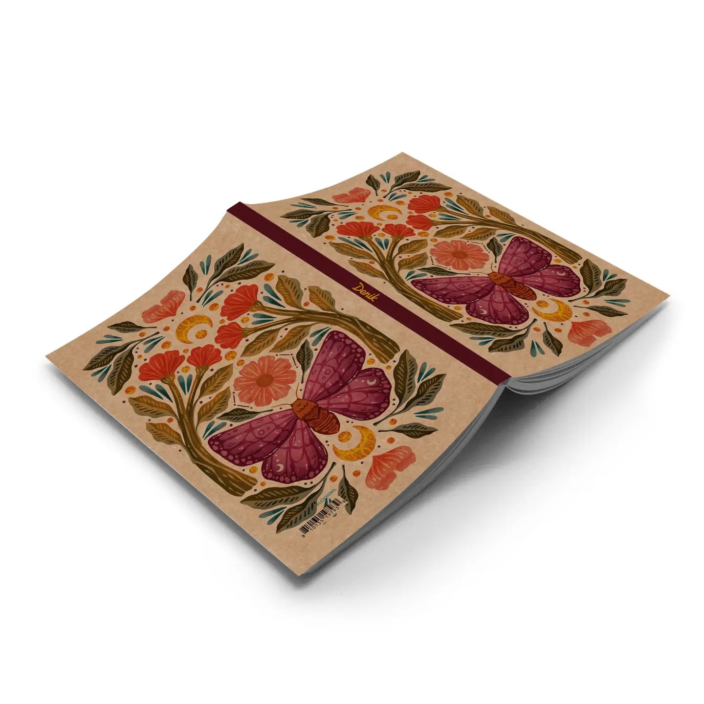 Purple Wings Kraft Layflat Notebook