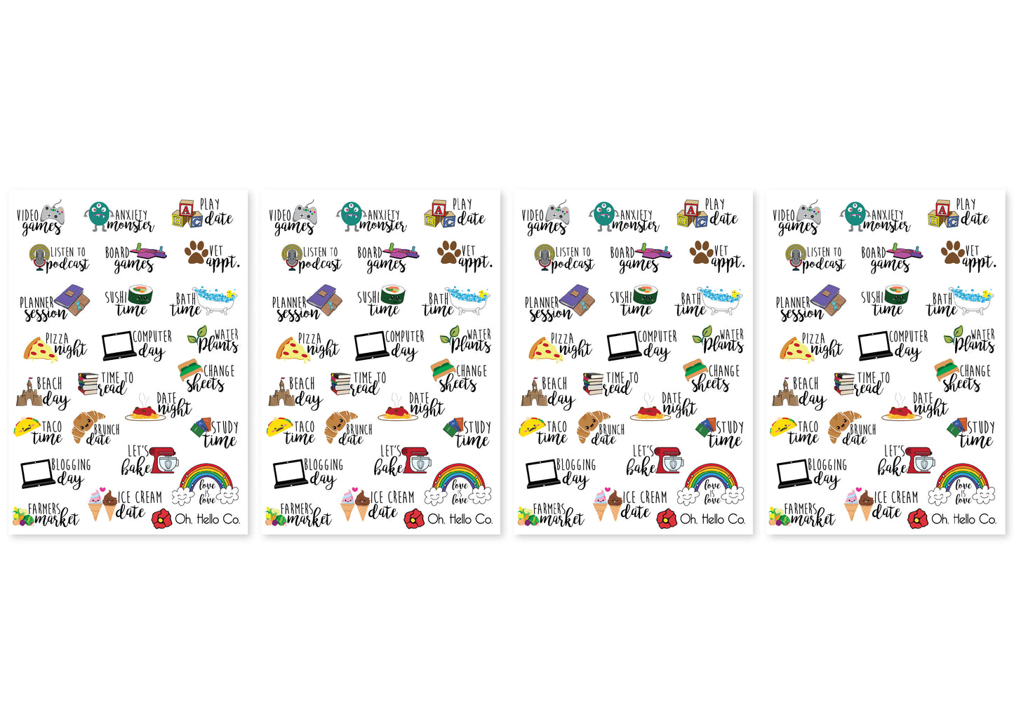 Icon Variety Font Stickers - Oh, Hello Stationery Co. bullet journal Erin Condren stickers scrapbook planner case customized gifts mugs Travlers Notebook unique fun 