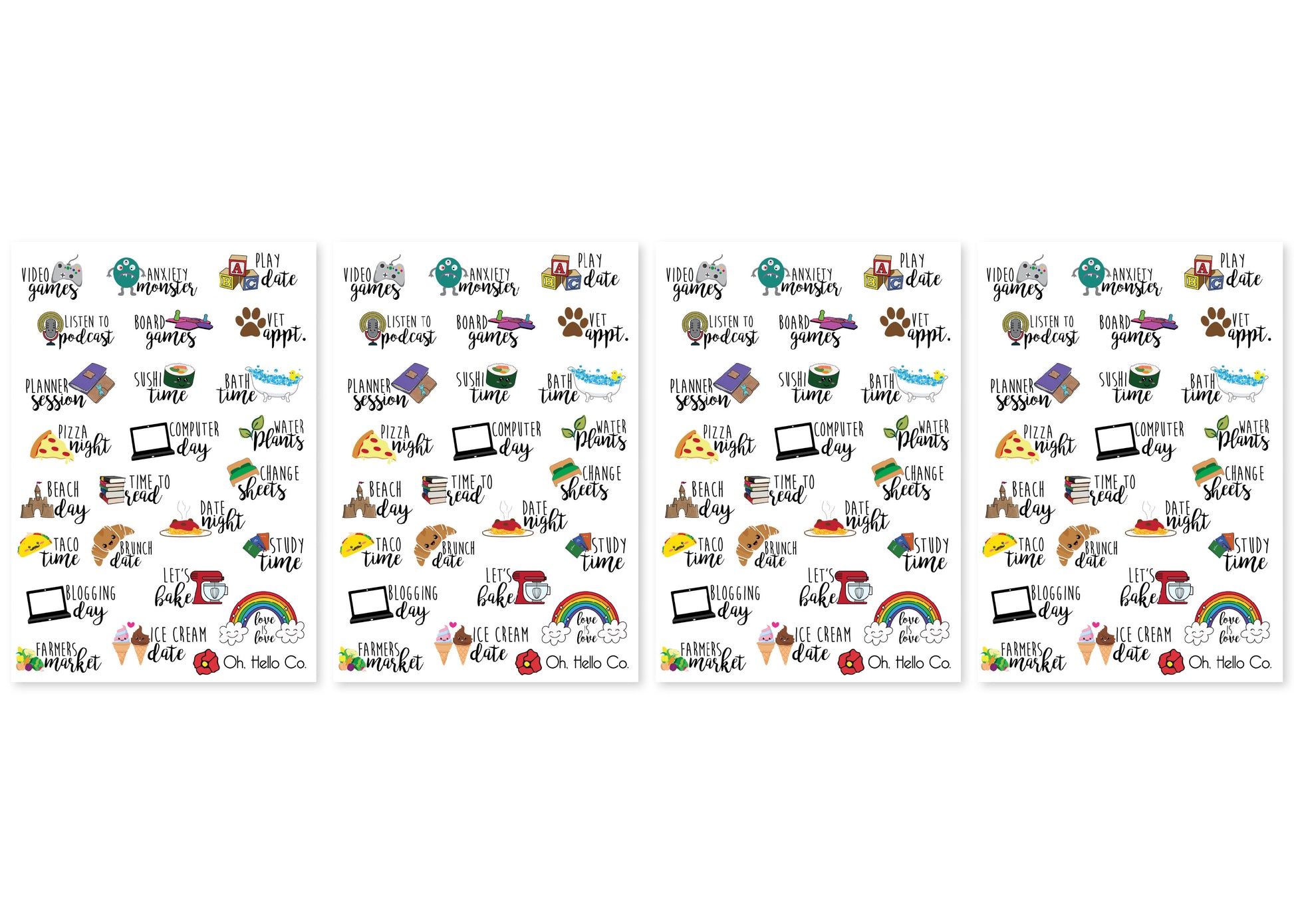 Icon Variety Font Stickers - Oh, Hello Stationery Co. bullet journal Erin Condren stickers scrapbook planner case customized gifts mugs Travlers Notebook unique fun 