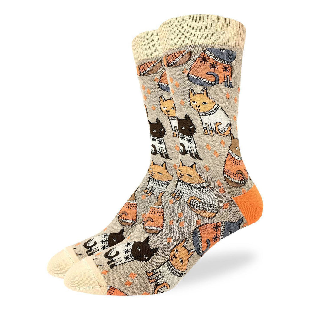 Men's Sweater Cats Socks - Shoe Size 7-12