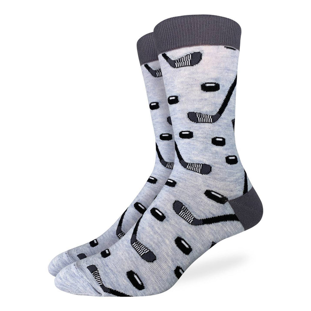 Men's Hockey Sticks and Pucks Socks - Shoe Size 7-12