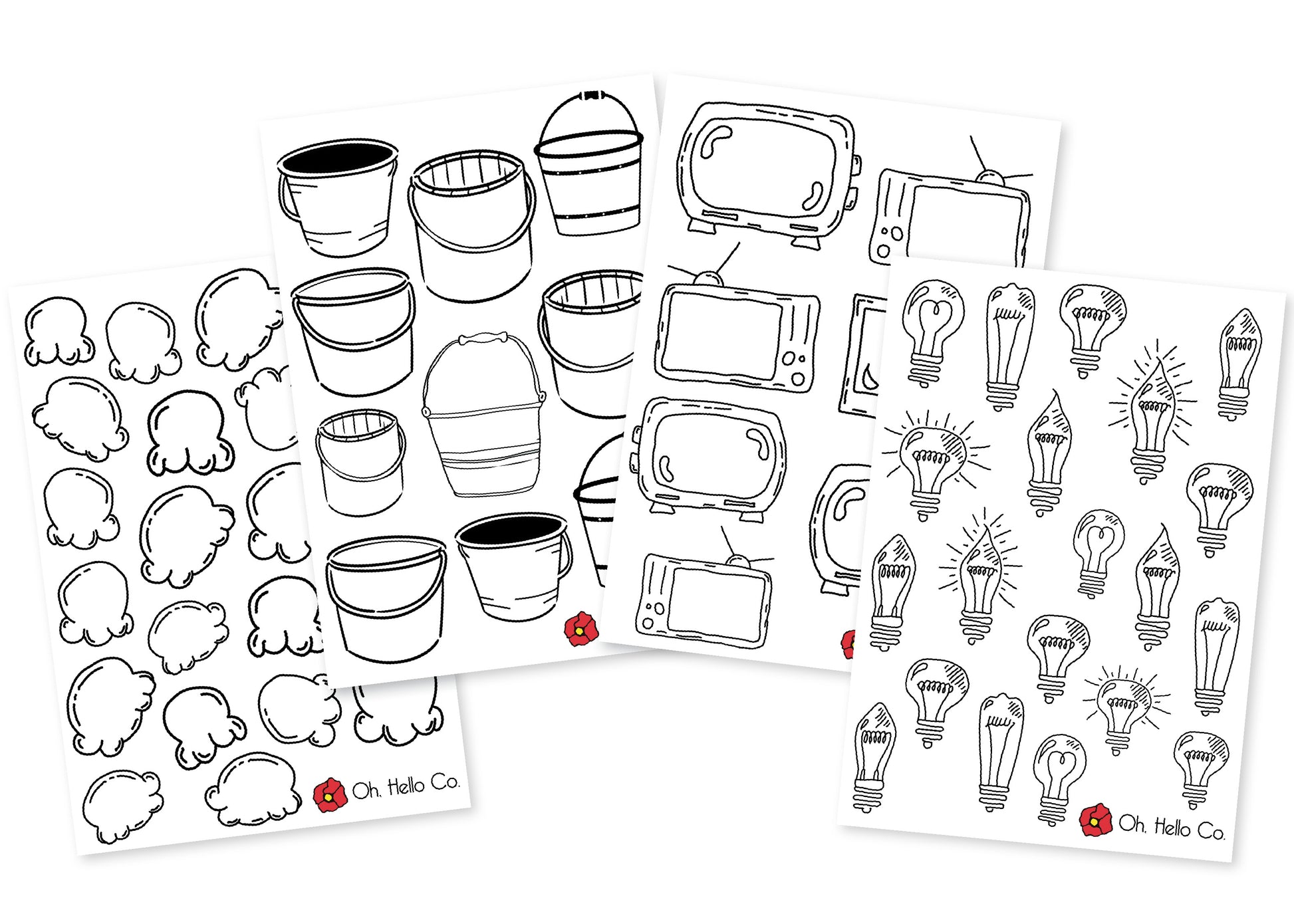 Bullet Journal Tracker Stickers - Oh, Hello Stationery Co. bullet journal Erin Condren stickers scrapbook planner case customized gifts mugs Travlers Notebook unique fun 