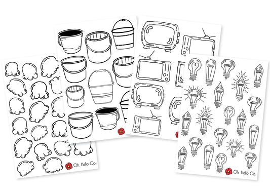 Bullet Journal Tracker Stickers - Oh, Hello Stationery Co. bullet journal Erin Condren stickers scrapbook planner case customized gifts mugs Travlers Notebook unique fun 