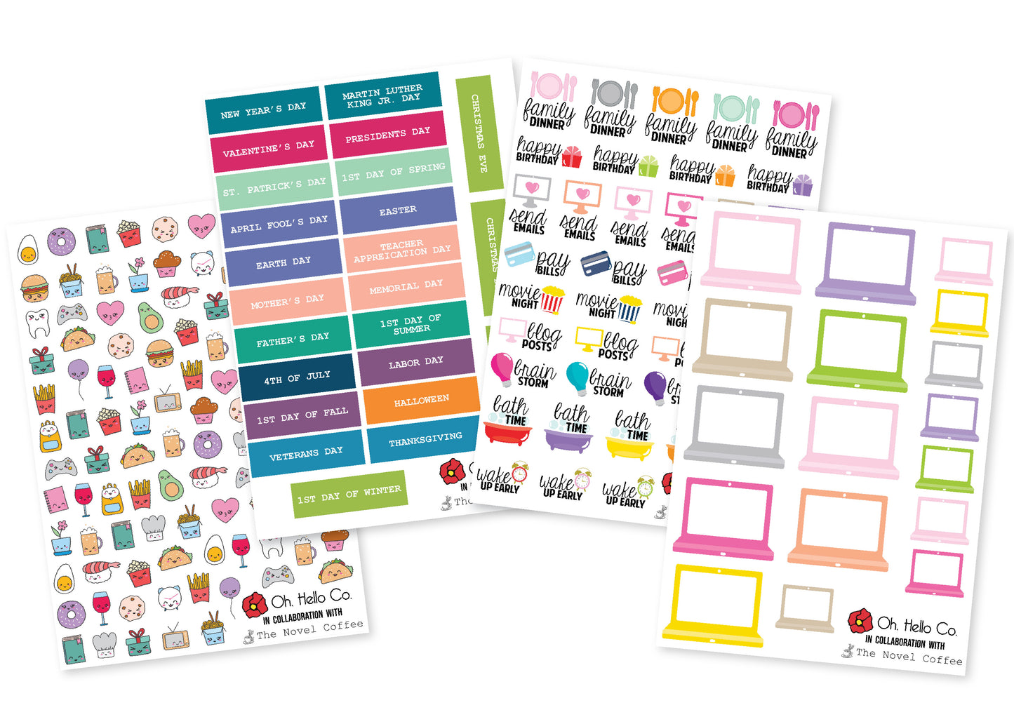 The Novel Coffee Collaboration - Oh, Hello Stationery Co. bullet journal Erin Condren stickers scrapbook planner case customized gifts mugs Travlers Notebook unique fun 