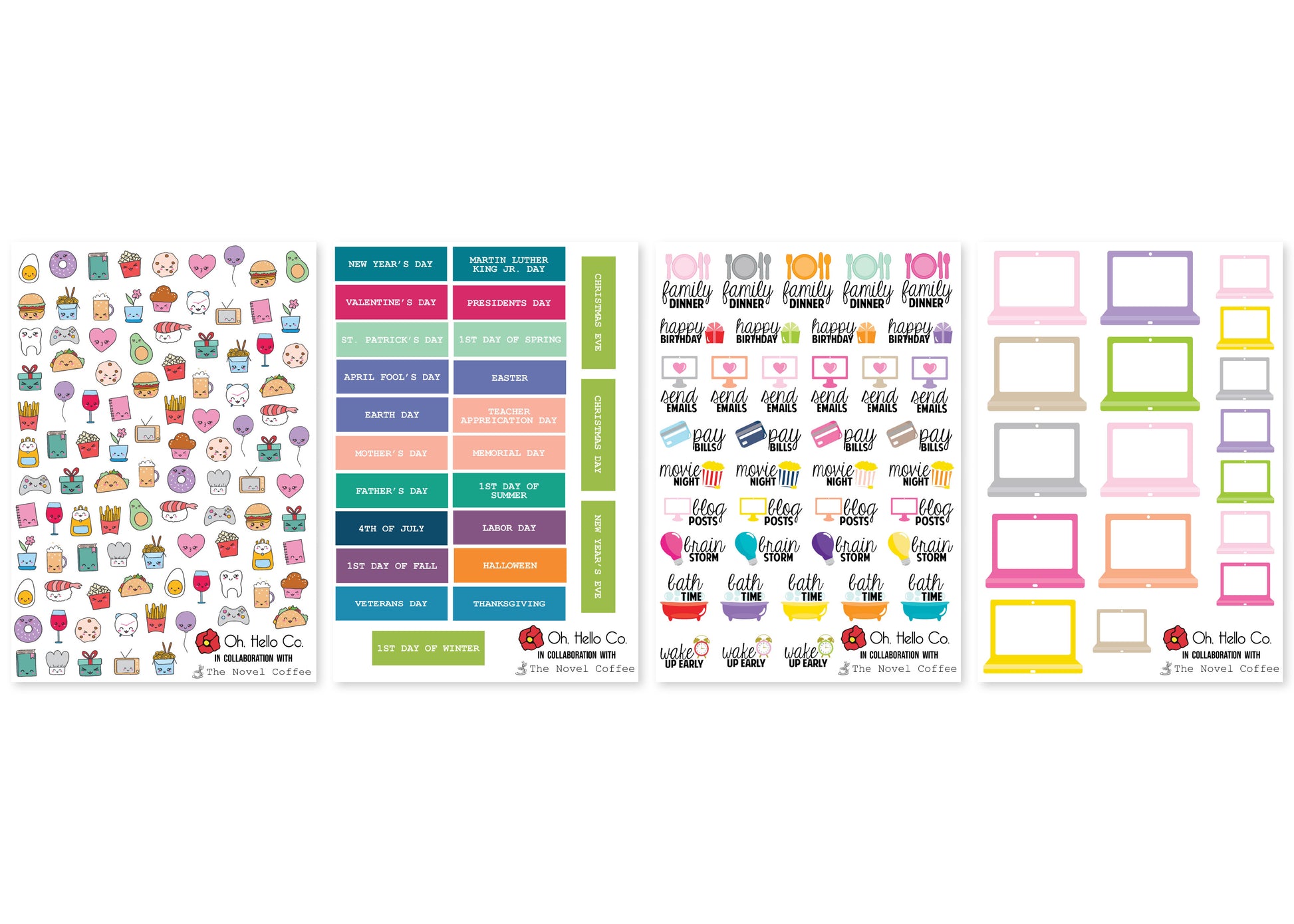 The Novel Coffee Collaboration - Oh, Hello Stationery Co. bullet journal Erin Condren stickers scrapbook planner case customized gifts mugs Travlers Notebook unique fun 