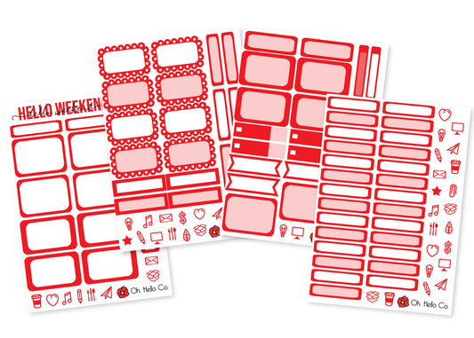 The Reds - Rainbow Functional Stickers - Oh, Hello Stationery Co. bullet journal Erin Condren stickers scrapbook planner case customized gifts mugs Travlers Notebook unique fun 