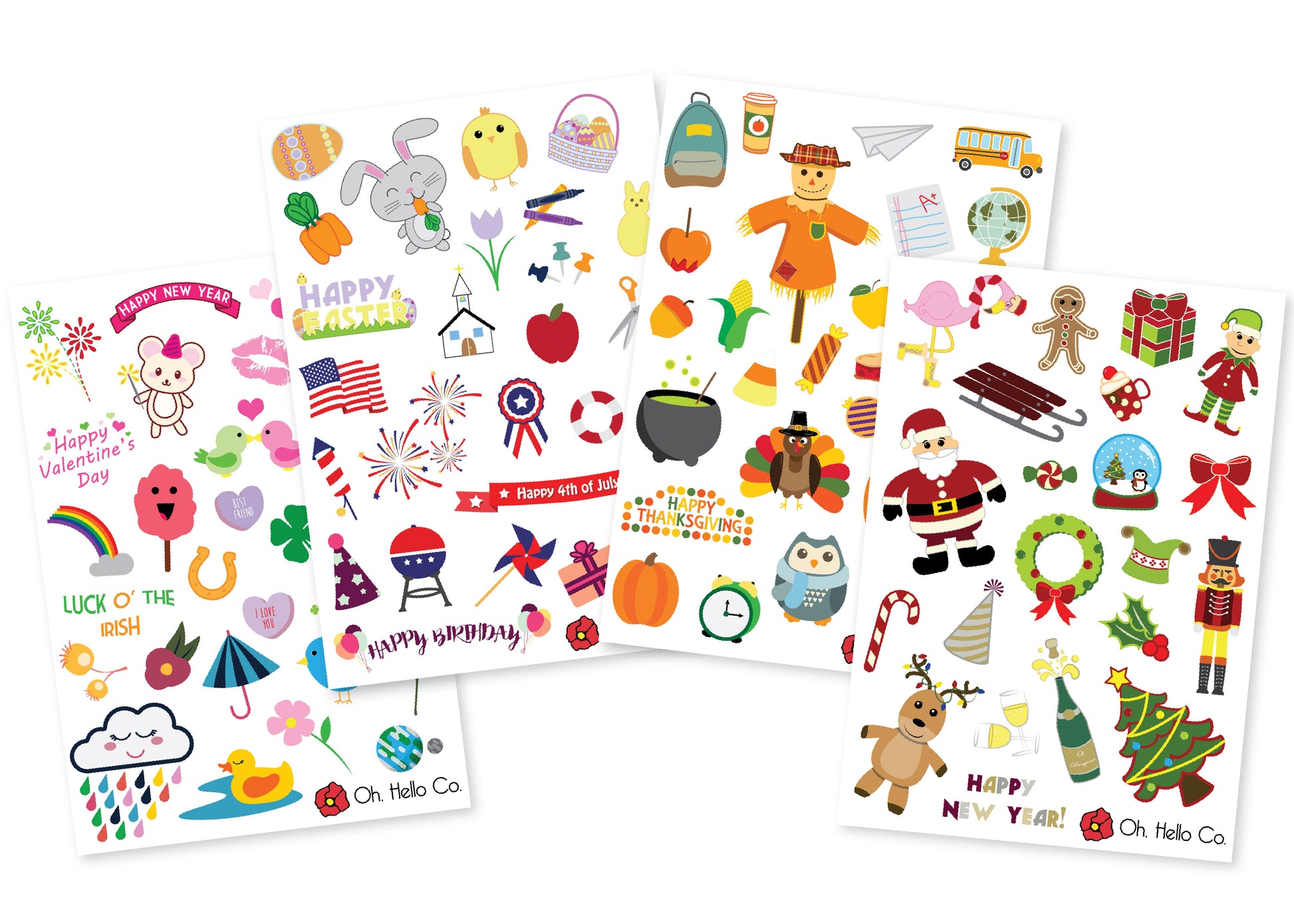 Holiday Decorative Stickers - Oh, Hello Stationery Co. bullet journal Erin Condren stickers scrapbook planner case customized gifts mugs Travlers Notebook unique fun 