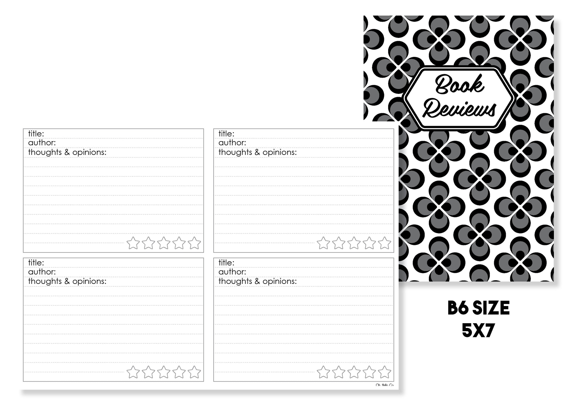 Book Review Traveler's Notebook Insert - Oh, Hello Stationery Co. bullet journal Erin Condren stickers scrapbook planner case customized gifts mugs Travlers Notebook unique fun 